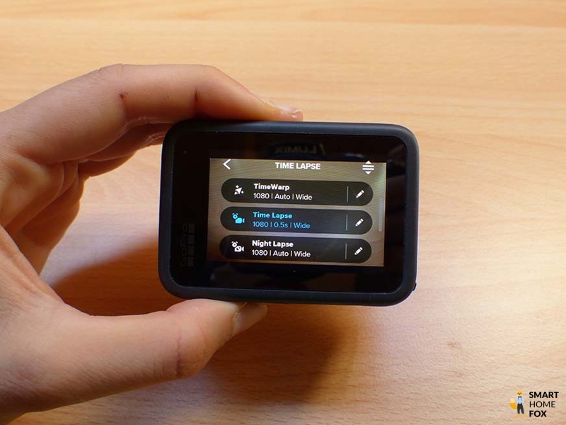Man sieht den TimeWarp Modus auf der GoPro Hero 9.